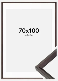 Ramme Globe Espresso 70x100 cm - Passepartout Hvid 62x85 cm