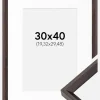 Ramme Globe Espresso 30x40 cm - Passepartout Hvid 8x12 inches