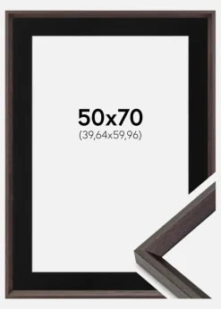 Ramme Globe Espresso 50x70 cm - Passepartout Sort 16x24 inches