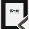 Ramme Globe Espresso 50x60 cm - Passepartout Sort 14x18 inches