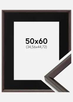 Ramme Globe Espresso 50x60 cm - Passepartout Sort 14x18 inches