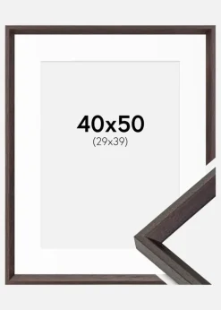 Ramme Globe Espresso 40x50 cm - Passepartout Hvid 30x40 cm