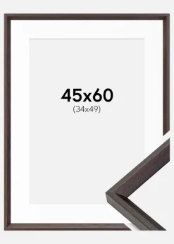 Ramme Globe Espresso 45x60 cm - Passepartout Hvid 35x50 cm