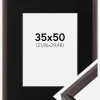 Ramme Globe Espresso 35x50 cm - Passepartout Sort 9x12 inches