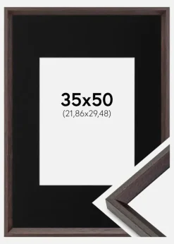 Ramme Globe Espresso 35x50 cm - Passepartout Sort 9x12 inches