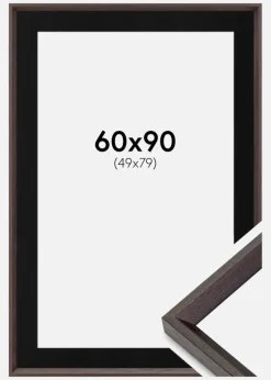 Ramme Globe Espresso 60x90 cm - Passepartout Sort 50x80 cm