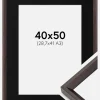 Ramme Globe Espresso 40x50 cm - Passepartout Sort 29,7x42 cm (A3)