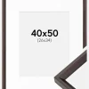 Ramme Globe Espresso 40x50 cm - Passepartout Hvid 27x35 cm