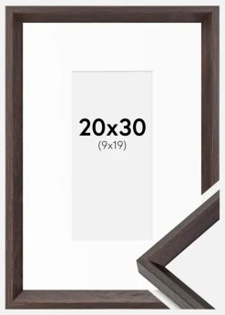 Ramme Globe Espresso 20x30 cm - Passepartout Hvid 10x20 cm