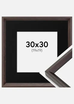 Ramme Globe Espresso 30x30 cm - Passepartout Sort 20x20 cm