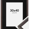 Ramme Globe Espresso 30x40 cm - Passepartout Sort 21x30 cm