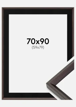 Ramme Globe Espresso 70x90 cm - Passepartout Sort 60x80 cm