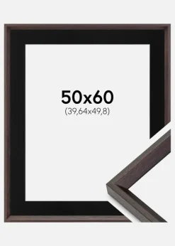 Ramme Globe Espresso 50x60 cm - Passepartout Sort 16x20 inches