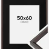 Ramme Globe Espresso 50x60 cm - Passepartout Sort 35x45 cm