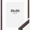 Ramme Globe Espresso 35x50 cm - Passepartout Hvid 25x35 cm
