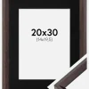 Ramme Globe Espresso 20x30 cm - Passepartout Sort 15x21 cm (A5)