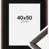 Ramme Globe Espresso 40x50 cm - Passepartout Sort 30x40 cm