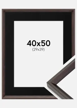 Ramme Globe Espresso 40x50 cm - Passepartout Sort 30x40 cm