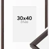 Ramme Globe Espresso 30x40 cm - Passepartout Hvid 18x27 cm