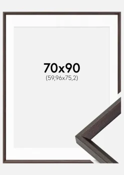 Ramme Globe Espresso 70x90 cm - Passepartout Hvid 24x30 inches