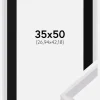 Ramme Globe Hvid 35x50 cm - Passepartout Sort 11x17 inches