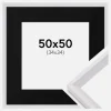 Ramme Globe Hvid 50x50 cm - Passepartout Sort 35x35 cm