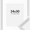 Ramme Globe Hvid 24x30 cm - Passepartout Hvid 7x9 inches