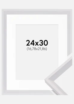 Ramme Globe Hvid 24x30 cm - Passepartout Hvid 7x9 inches