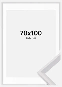 Ramme Globe Hvid 70x100 cm - Passepartout Hvid 62x85 cm