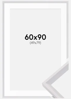 Ramme Globe Hvid 60x90 cm - Passepartout Hvid 50x80 cm