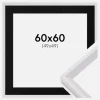 Ramme Globe Hvid 60x60 cm - Passepartout Sort 50x50 cm