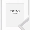 Ramme Globe Hvid 50x60 cm - Passepartout Hvid 35x45 cm