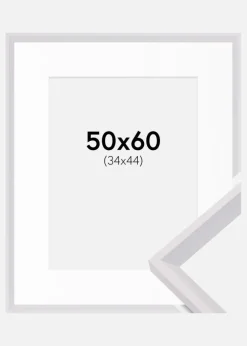 Ramme Globe Hvid 50x60 cm - Passepartout Hvid 35x45 cm