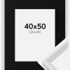 Ramme Globe Hvid 40x50 cm - Passepartout Sort 27x35 cm