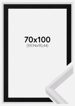Ramme Globe Hvid 70x100 cm - Passepartout Sort 24x36 inches