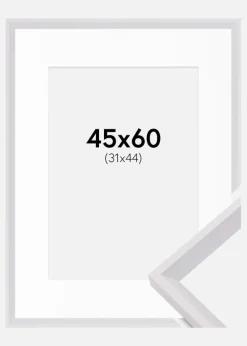 Ramme Globe Hvid 45x60 cm - Passepartout Hvid 32x45 cm