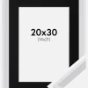 Ramme Globe Hvid 20x30 cm - Passepartout Sort 15x22 cm
