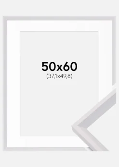 Ramme Globe Hvid 50x60 cm - Passepartout Hvid 15x20 inches