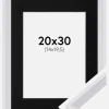 Ramme Globe Hvid 20x30 cm - Passepartout Sort 15x21 cm (A5)