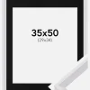 Ramme Globe Hvid 35x50 cm - Passepartout Sort 30x35 cm