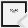 Ramme Globe Hvid 70x70 cm - Passepartout Sort 60x60 cm
