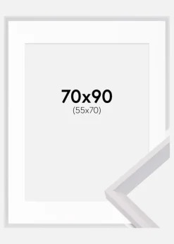 Ramme Globe Hvid 70x90 cm - Passepartout Hvid 56x71 cm