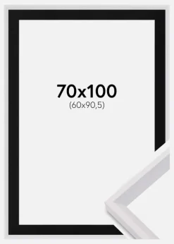 Ramme Globe Hvid 70x100 cm - Passepartout Sort 61x91,5 cm