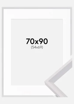 Ramme Globe Hvid 70x90 cm - Passepartout Hvid 55x70 cm