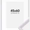 Ramme Globe Hvid 45x60 cm - Passepartout Hvid 12x18 inches