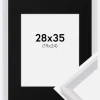 Ramme Globe Hvid 28x35 cm - Passepartout Sort 20x25 cm
