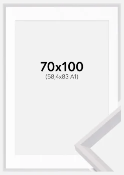 Ramme Globe Hvid 70x100 cm - Passepartout Hvid 59,4x84 cm (A1)