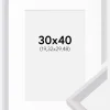 Ramme Globe Hvid 30x40 cm - Passepartout Hvid 8x12 inches