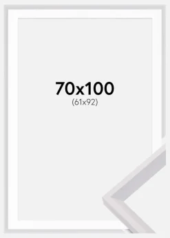 Ramme Globe Hvid 70x100 cm - Passepartout Hvid 62x93 cm