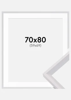 Ramme Globe Hvid 70x70 cm - Passepartout Hvid 60x70 cm